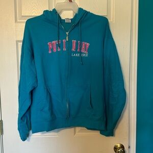 women’s blue XL zip up hoodie